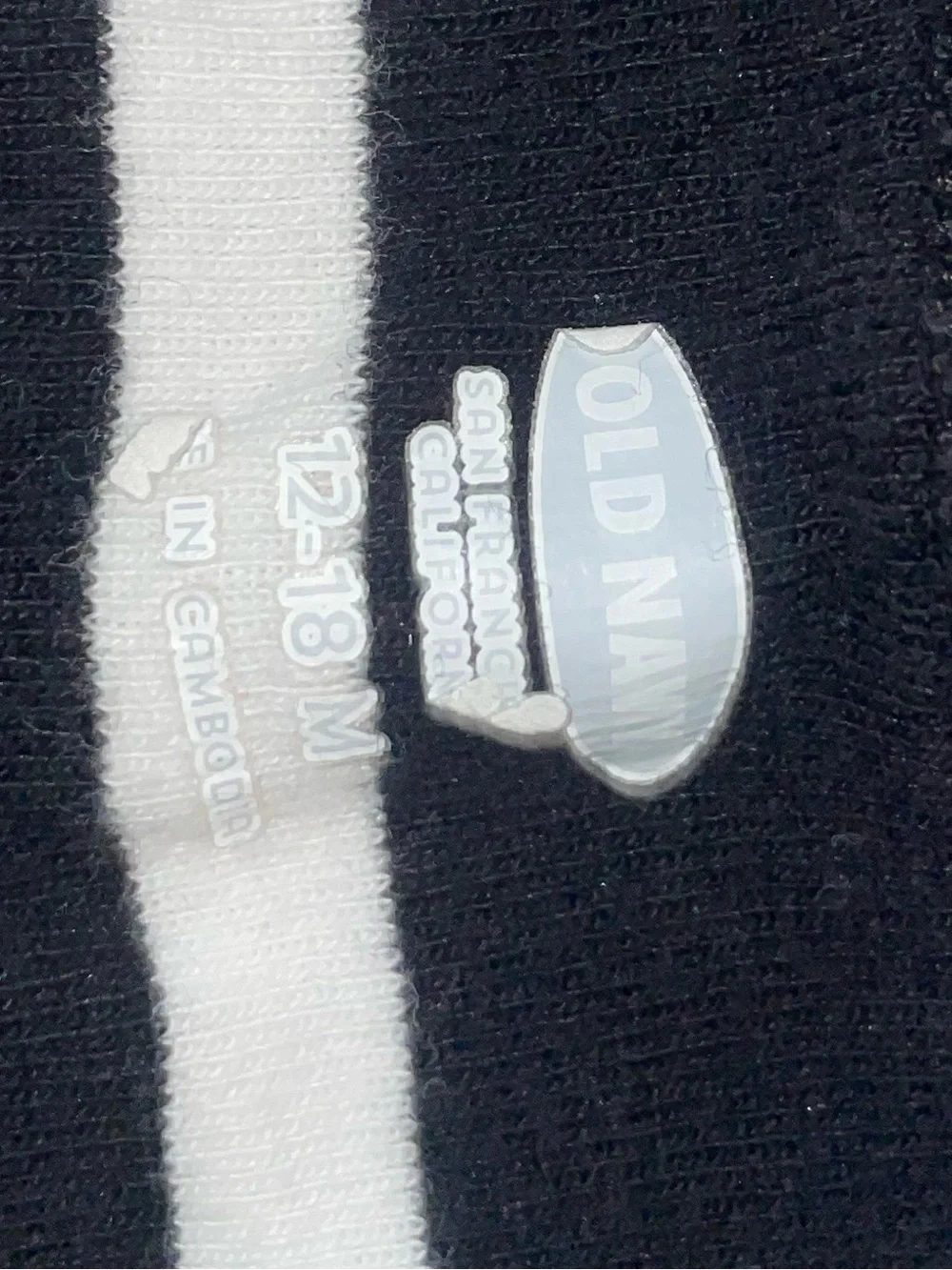 Old Navy Black & White Striped Long-Sleeve Baby One-Piece